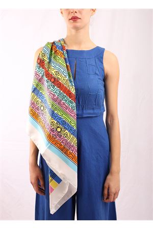 foulard con fantasie di maiolica in pura seta La Dolce vista | MAJOLICARAINBOWRAINBOW